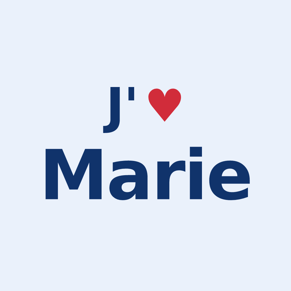 Sticker personnalisé Marie — design J'aime Marie