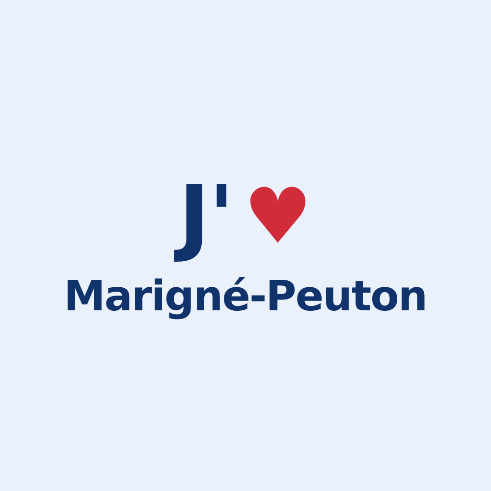 Sticker personnalisé Marigné-Peuton — design J'aime Marigné-Peuton