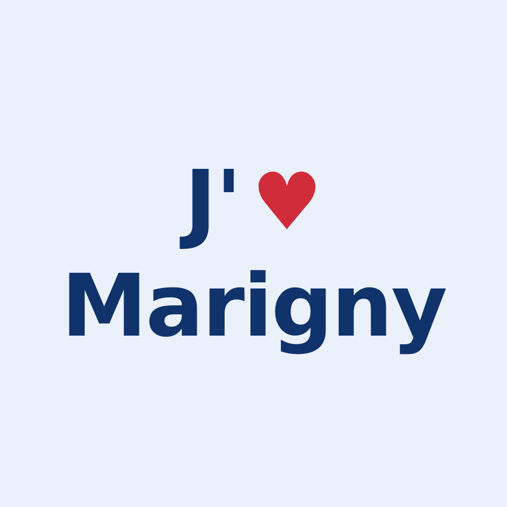 Sticker personnalisé Marigny — design J'aime Marigny