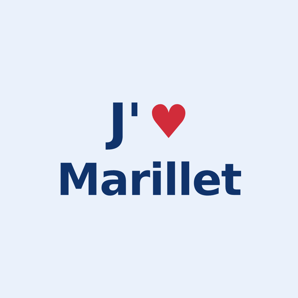 Sticker personnalisé Marillet — design J'aime Marillet