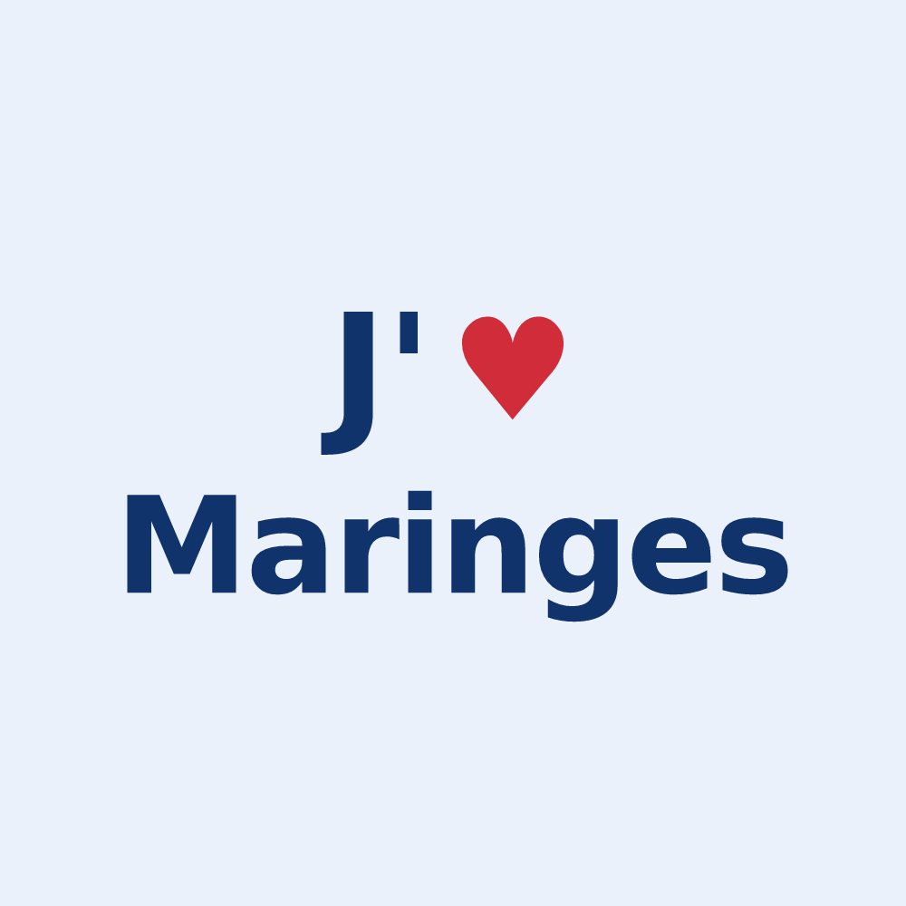 Sticker personnalisé Maringes — design J'aime Maringes