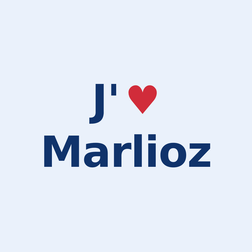 Sticker personnalisé Marlioz — design « J'aime Marlioz » imprimé sur le sticker