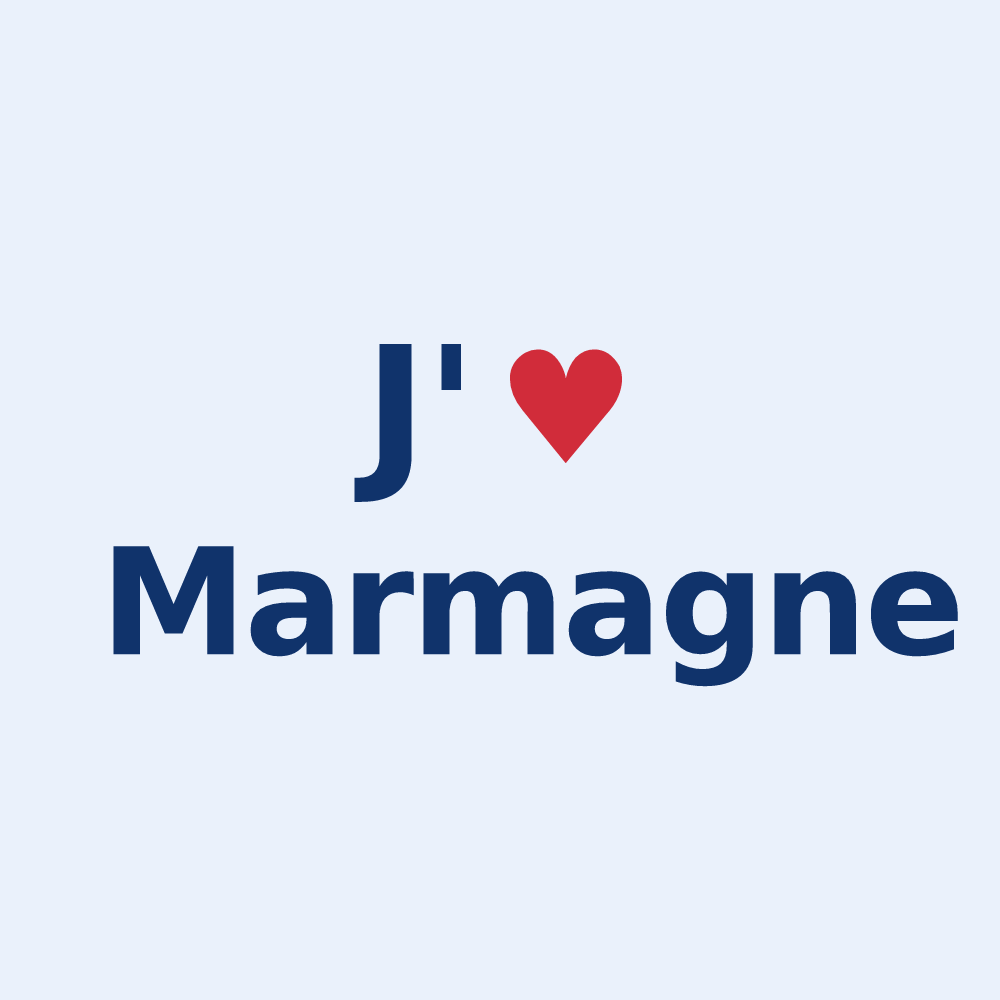 Sticker personnalisé Marmagne — design J'aime Marmagne
