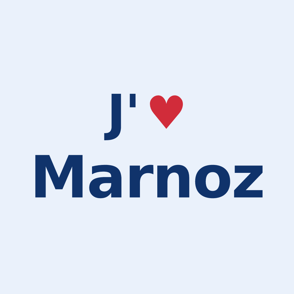 Sticker personnalisé Marnoz — design J'aime Marnoz