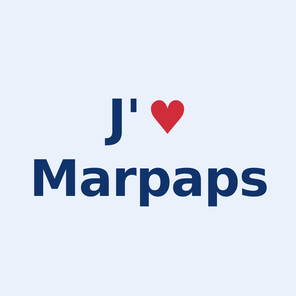 Sticker personnalisé Marpaps — design « J'aime Marpaps » imprimé sur le sticker