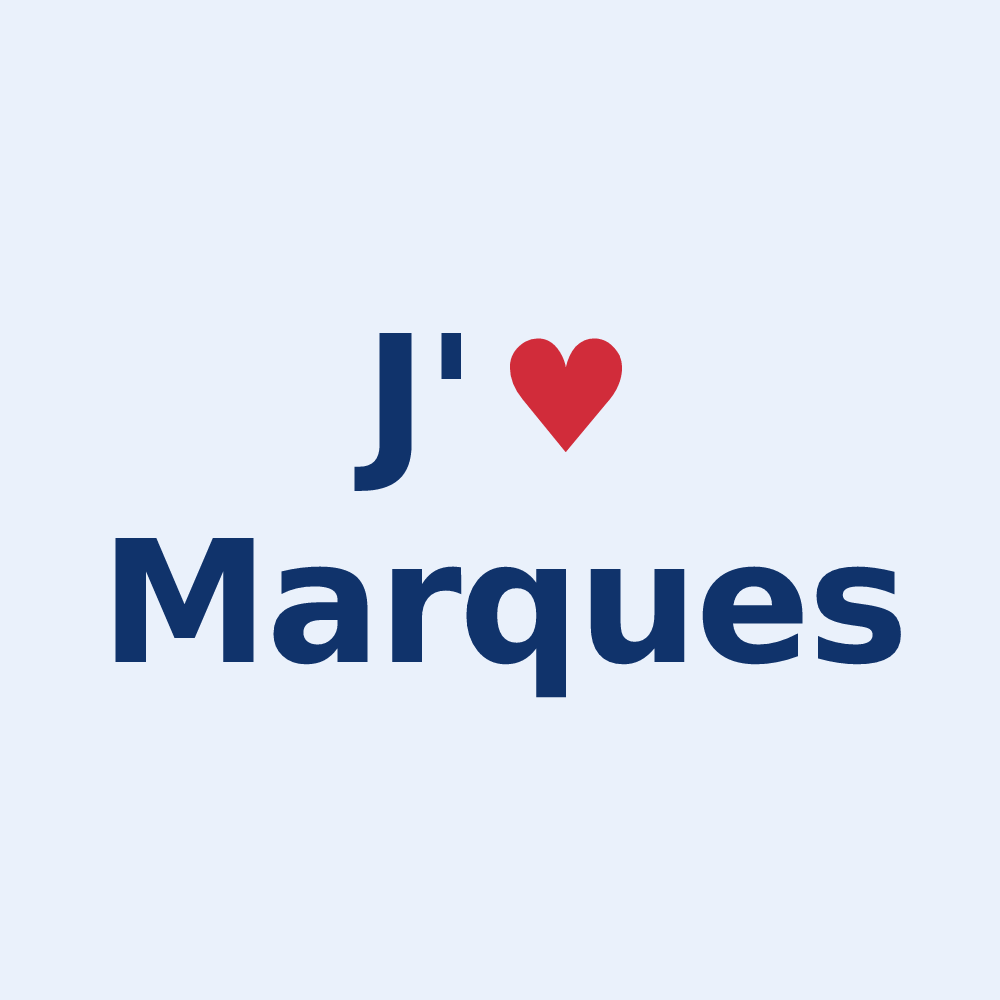 Sticker personnalisé Marques — design « J'aime Marques » imprimé sur le sticker