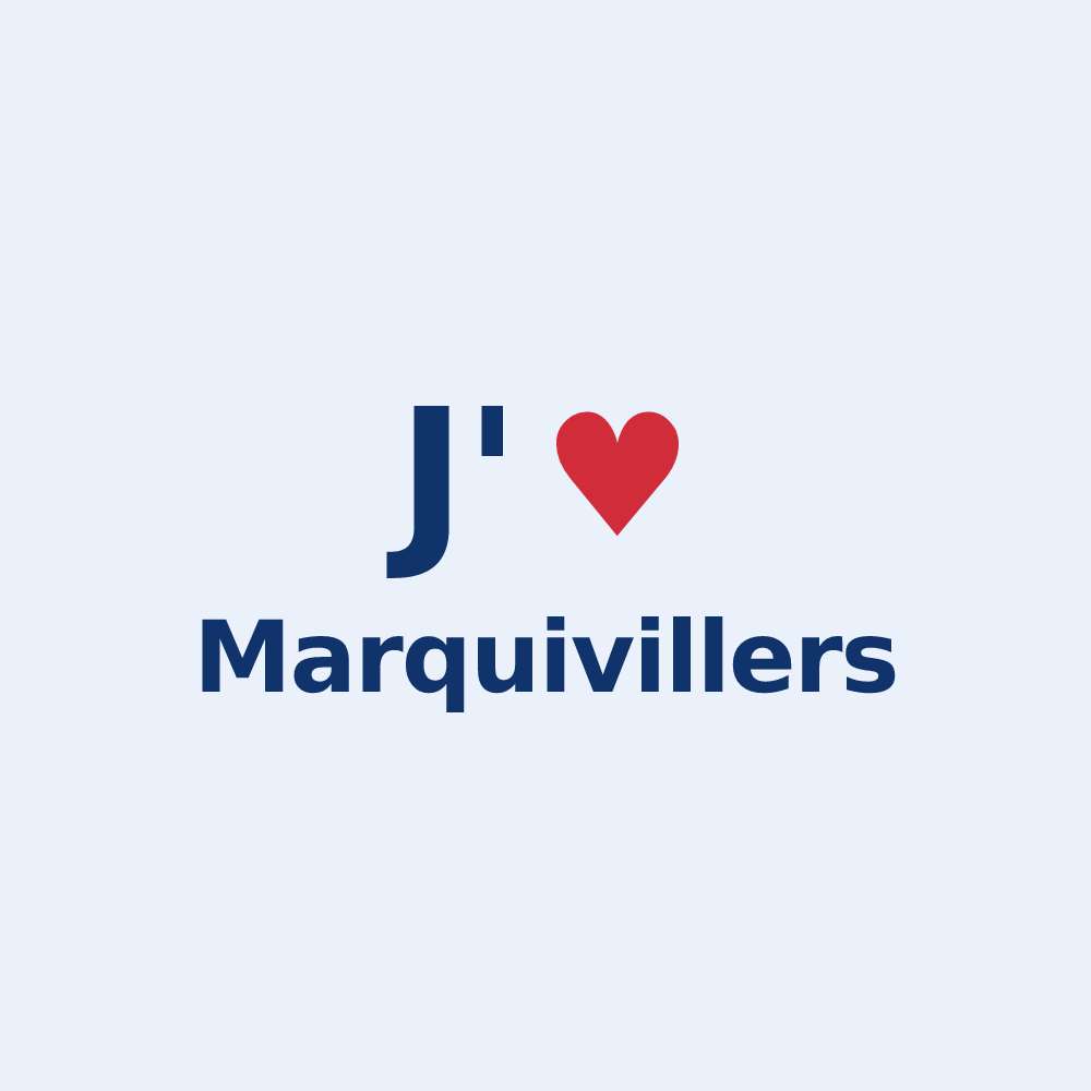 Sticker personnalisé Marquivillers — design J'aime Marquivillers