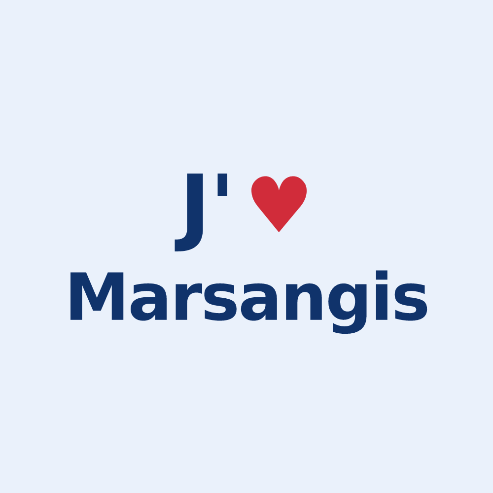 Sticker personnalisé Marsangis — design J'aime Marsangis
