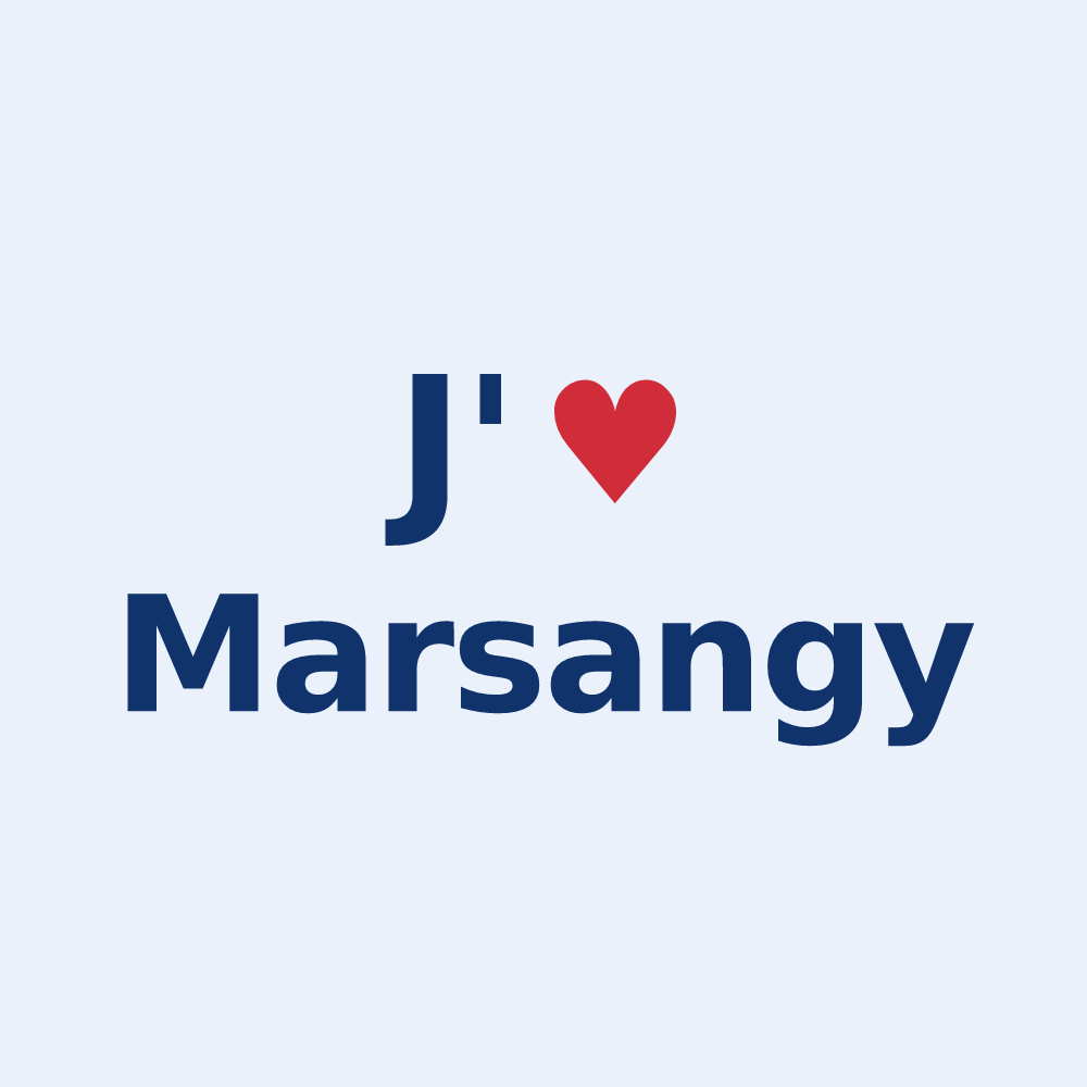 Sticker personnalisé Marsangy — design J'aime Marsangy