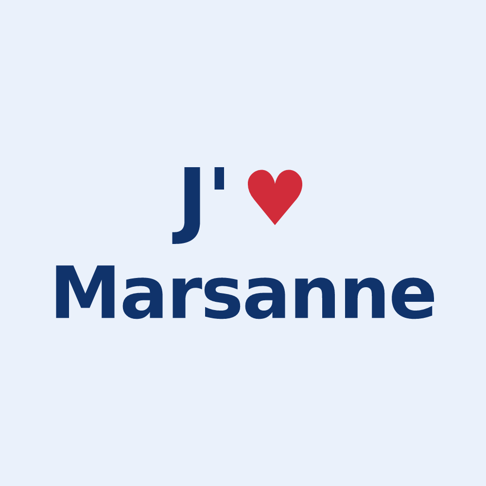 Sticker personnalisé Marsanne — design J'aime Marsanne