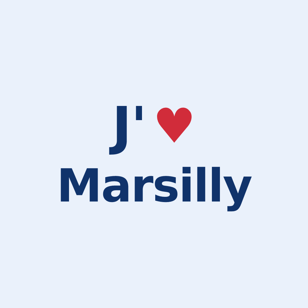 Sticker personnalisé Marsilly — design « J'aime Marsilly » imprimé sur le sticker