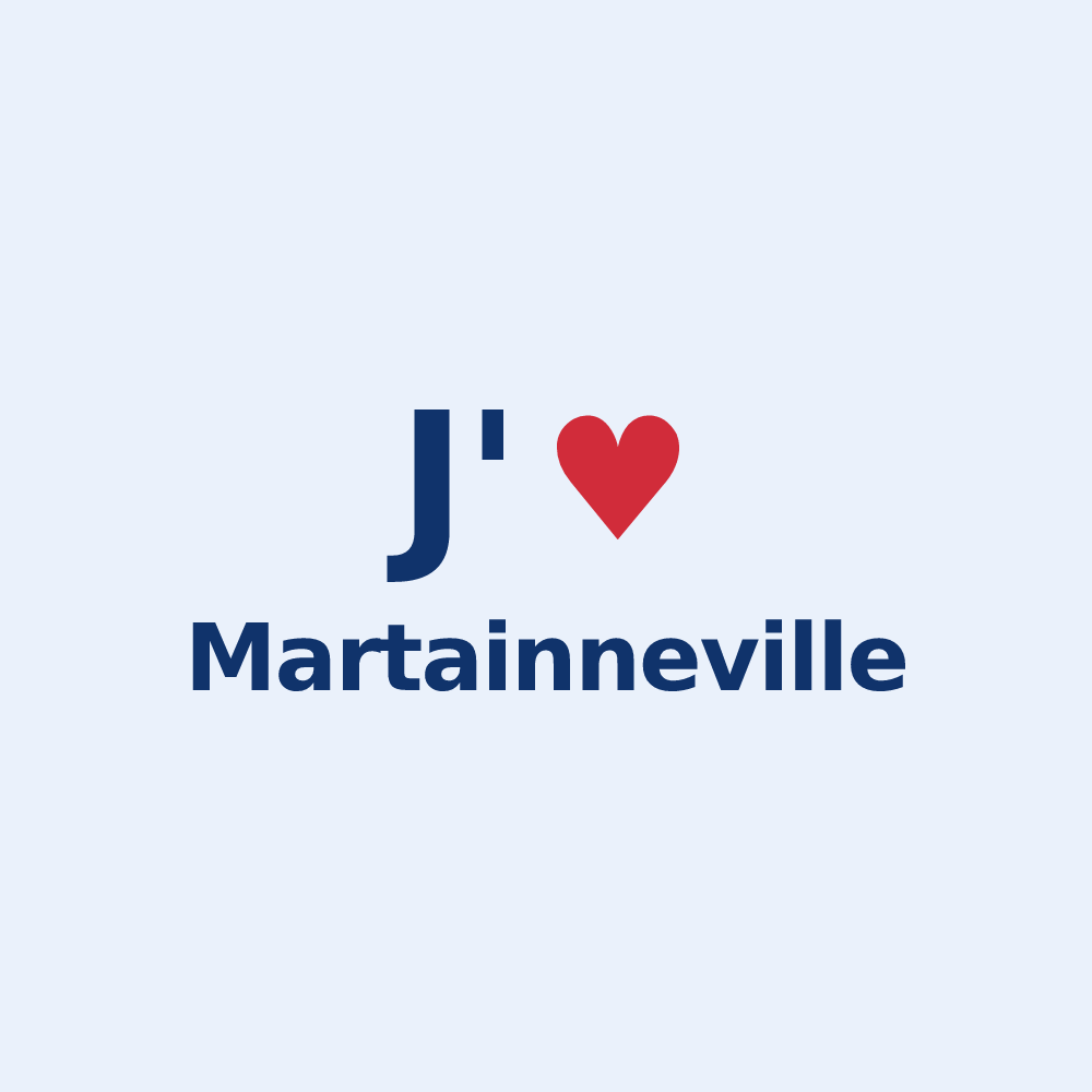 Sticker personnalisé Martainneville — design « J'aime Martainneville » imprimé sur le sticker