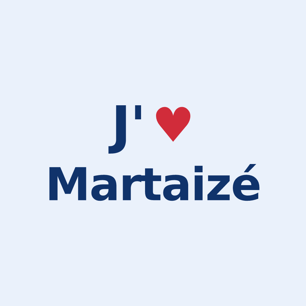 Sticker personnalisé Martaizé — design « J'aime Martaizé » imprimé sur le sticker