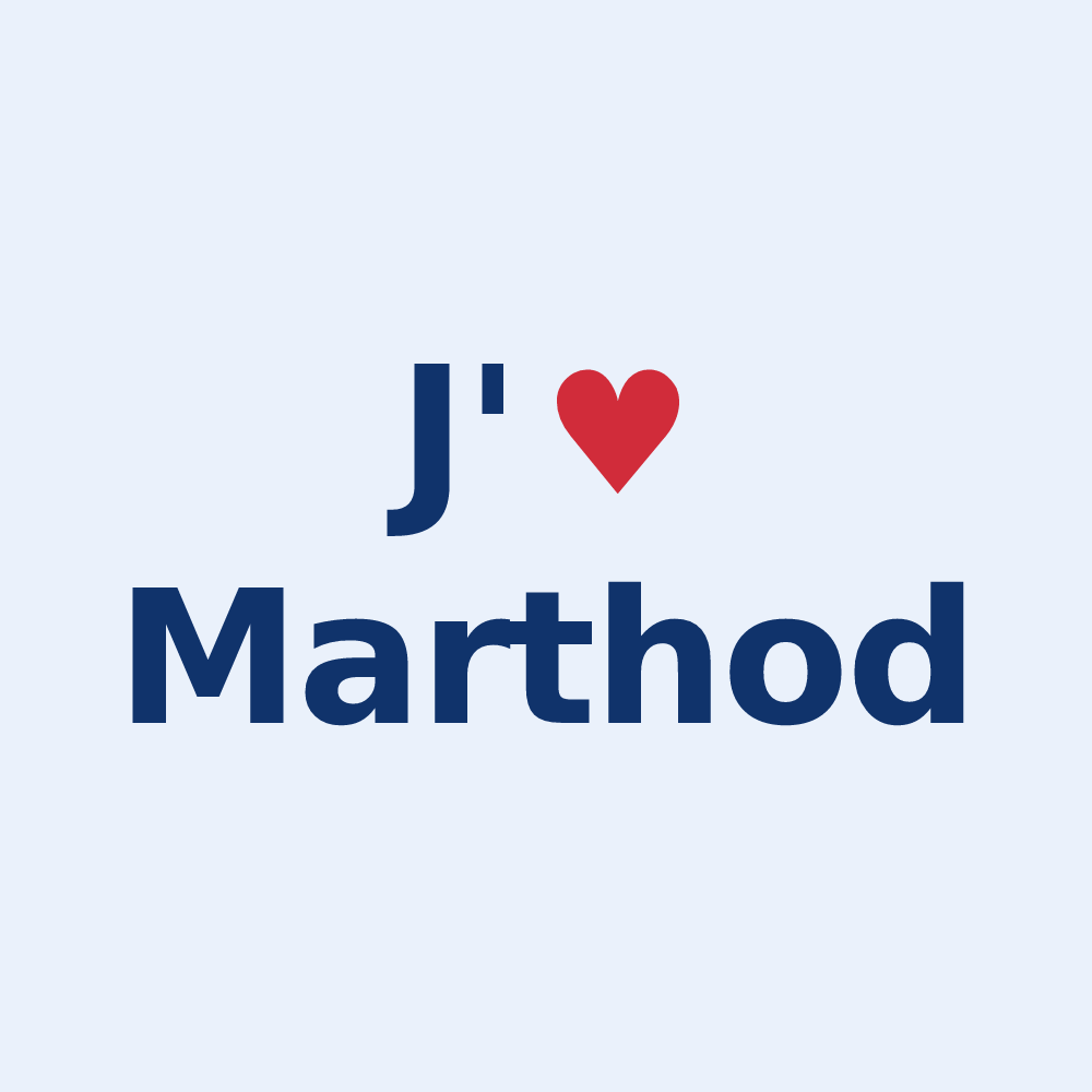 Sticker personnalisé Marthod — design J'aime Marthod
