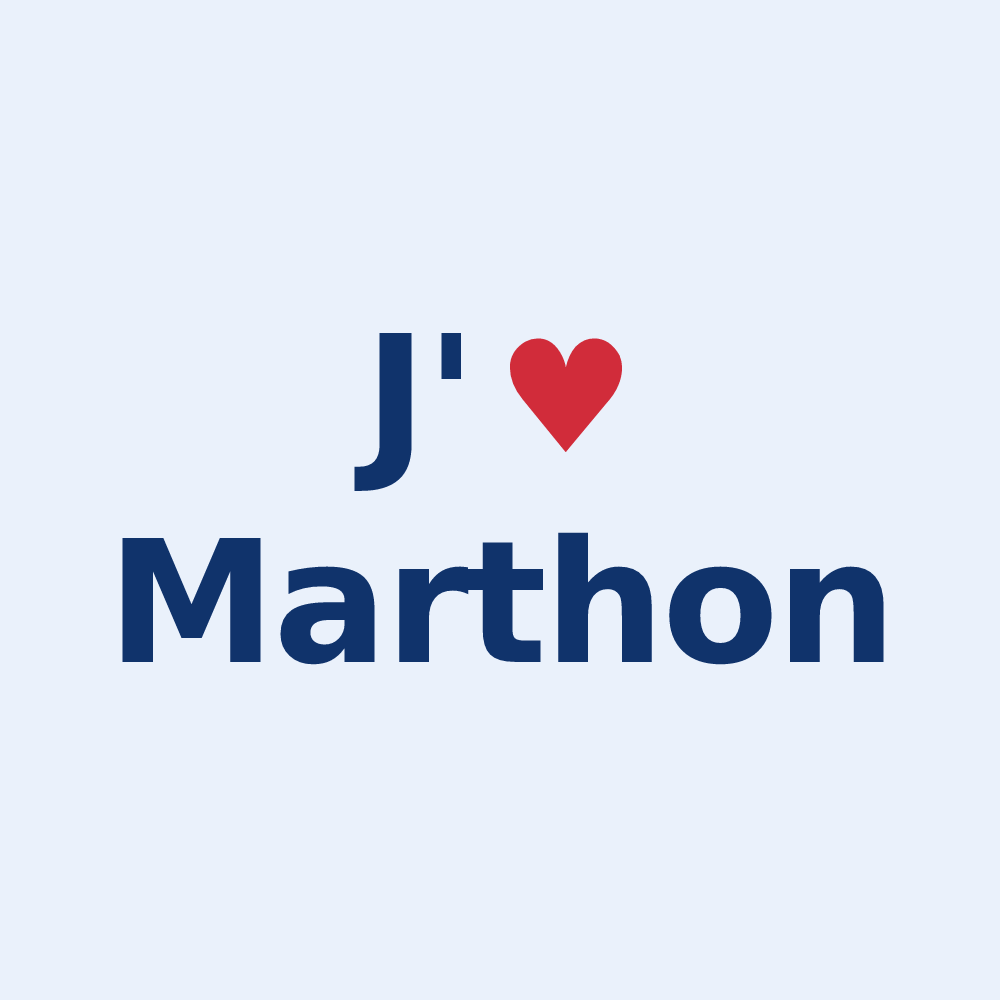 Sticker personnalisé Marthon — design J'aime Marthon