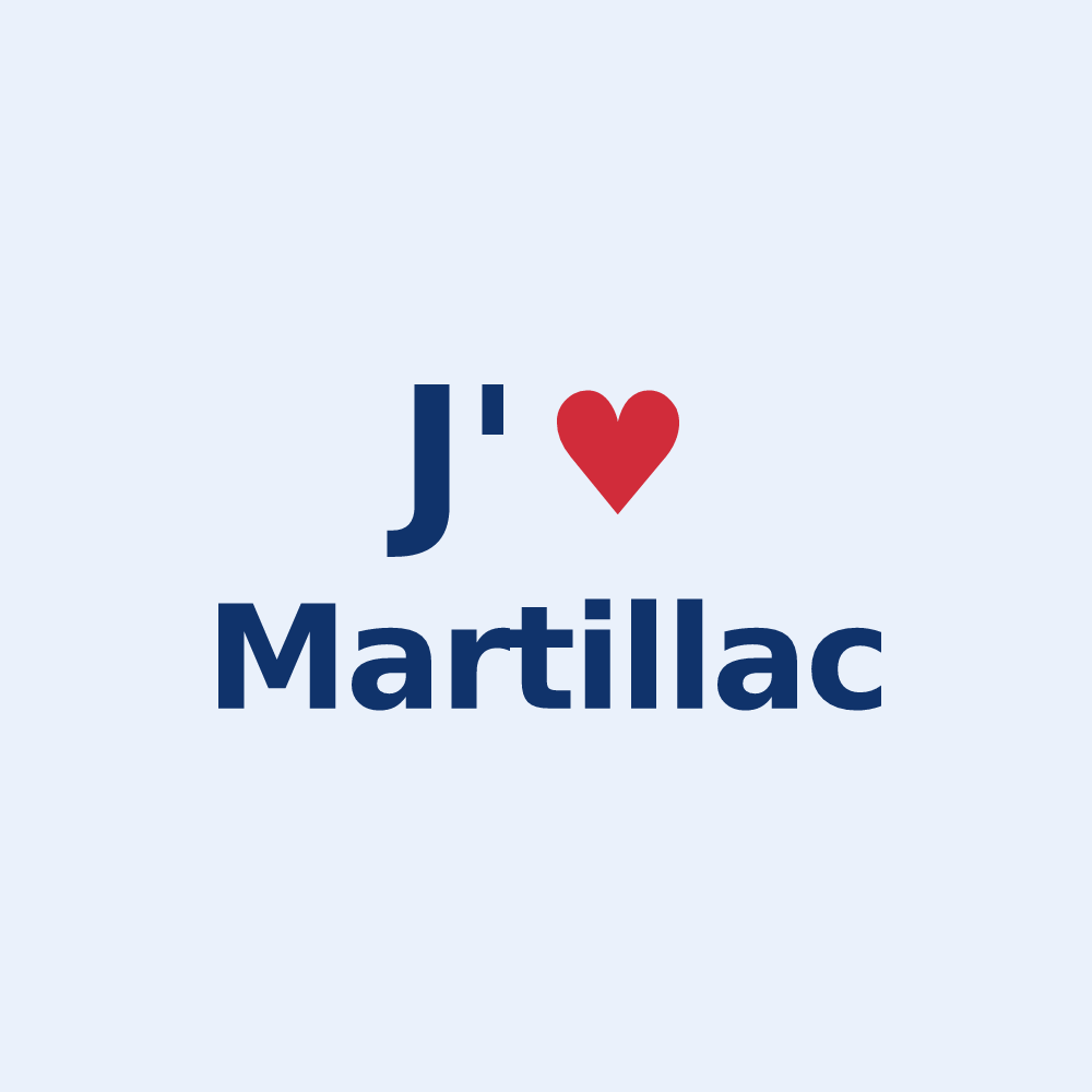 Sticker personnalisé Martillac — design J'aime Martillac