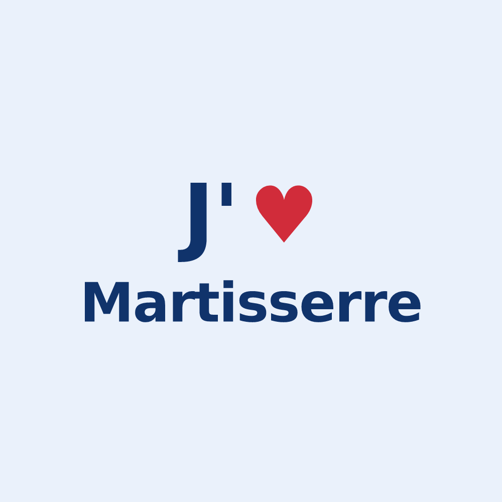 Sticker personnalisé Martisserre — design J'aime Martisserre