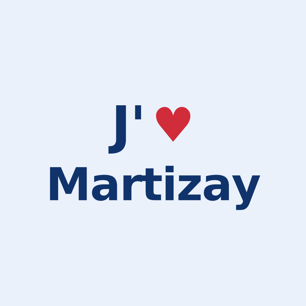 Sticker personnalisé Martizay — design J'aime Martizay