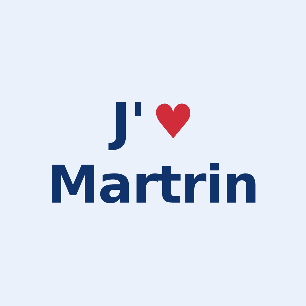 Sticker personnalisé Martrin — design J'aime Martrin