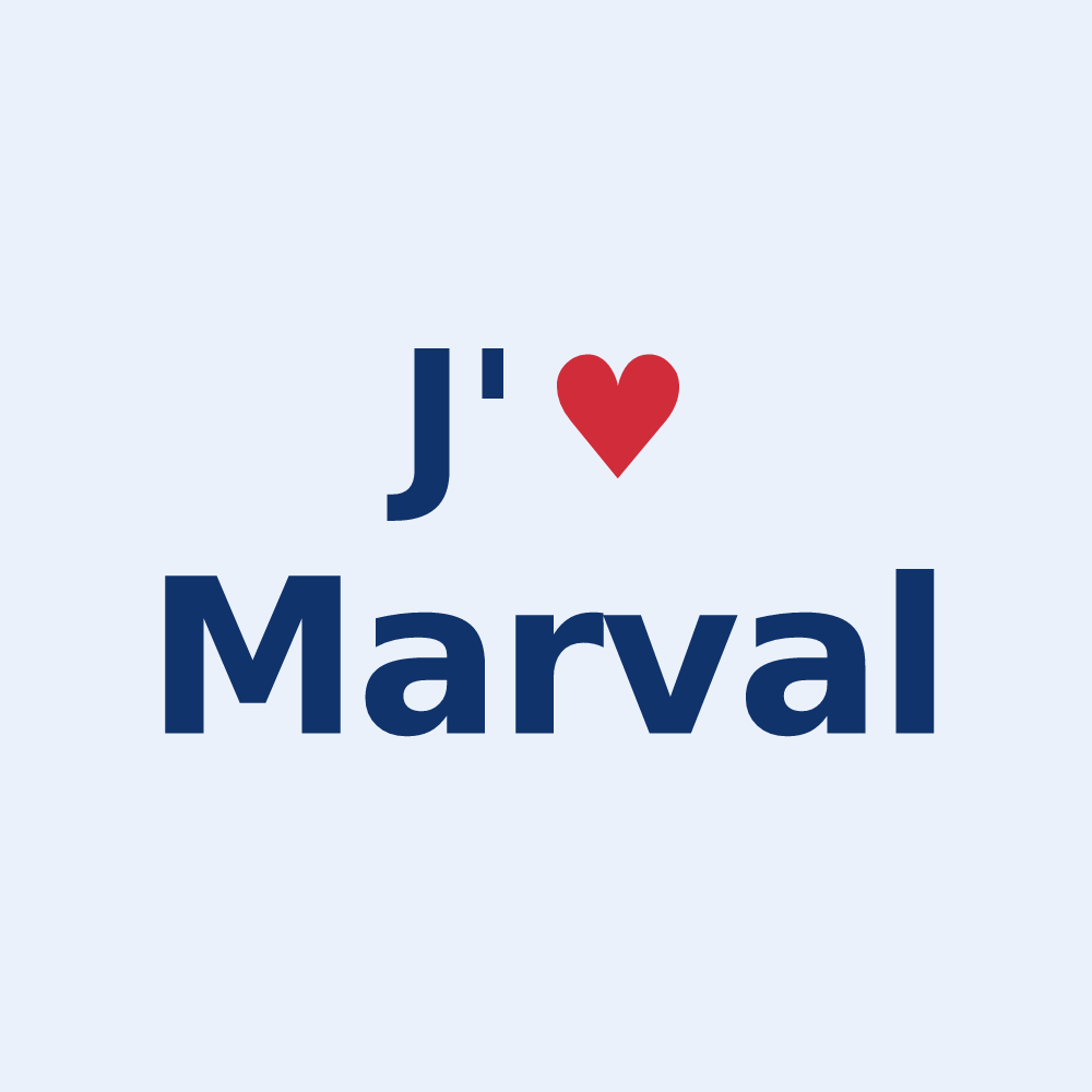 Sticker personnalisé Marval — design J'aime Marval