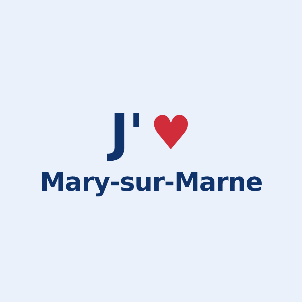 Sticker personnalisé Mary-sur-Marne — design « J'aime Mary-sur-Marne » imprimé sur le sticker
