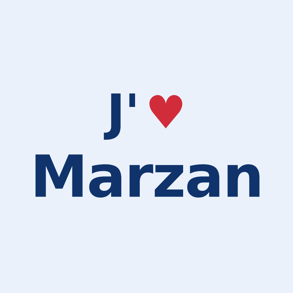 Sticker personnalisé Marzan — design J'aime Marzan
