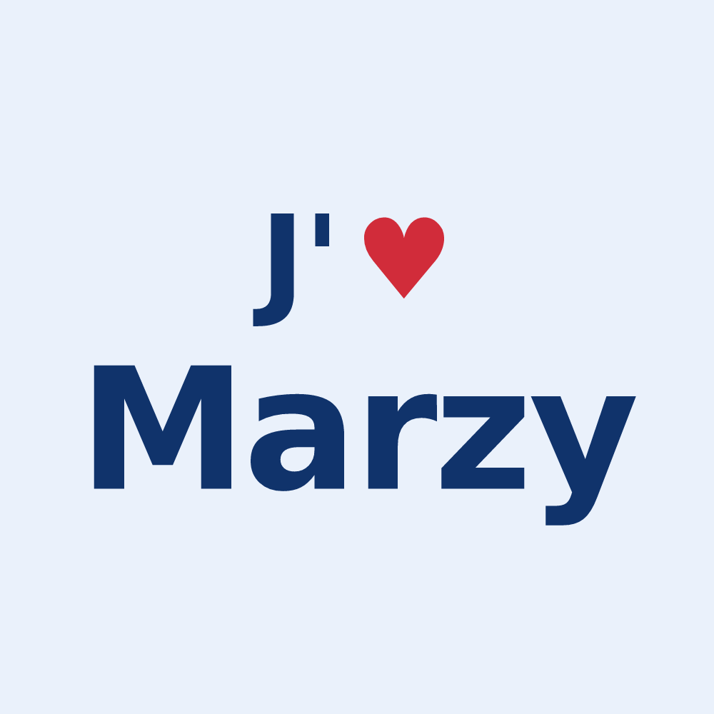 Sticker personnalisé Marzy — design J'aime Marzy
