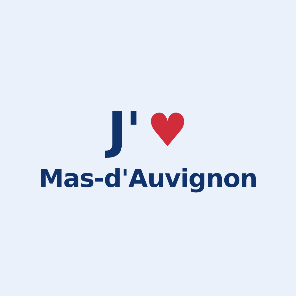 Sticker personnalisé Mas-d'Auvignon — design J'aime Mas-d'Auvignon