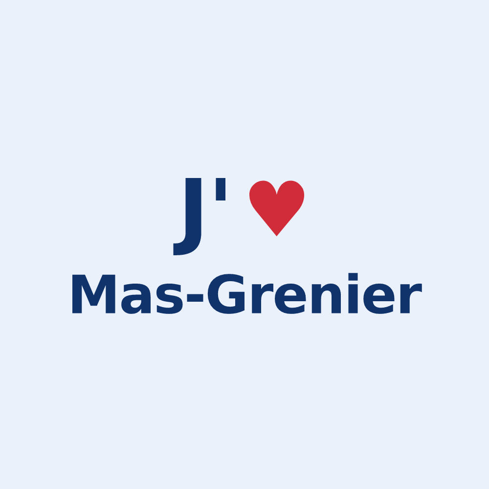 Sticker personnalisé Mas-Grenier — design J'aime Mas-Grenier