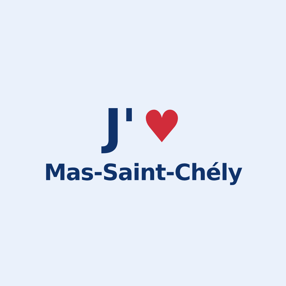 Sticker personnalisé Mas-Saint-Chély — design « J'aime Mas-Saint-Chély » imprimé sur le sticker
