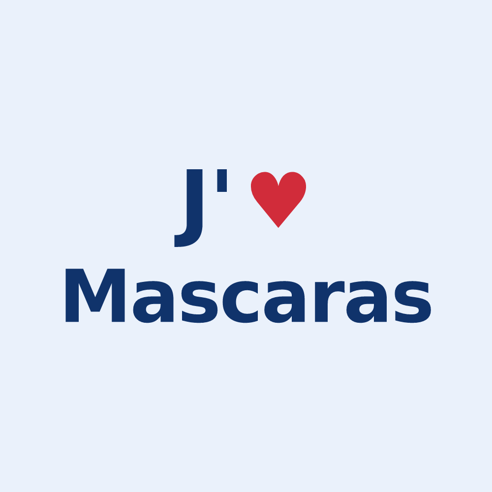 Sticker personnalisé Mascaras — design J'aime Mascaras