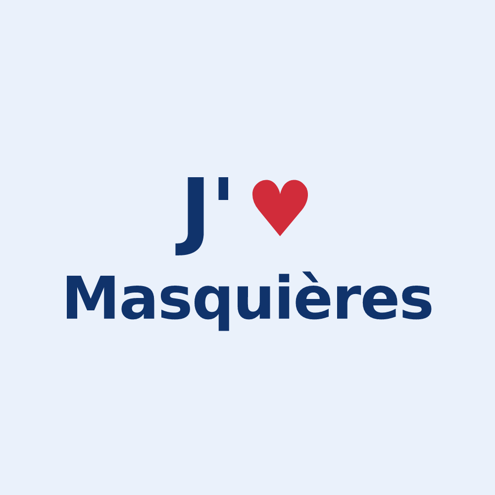 Sticker personnalisé Masquières — design J'aime Masquières