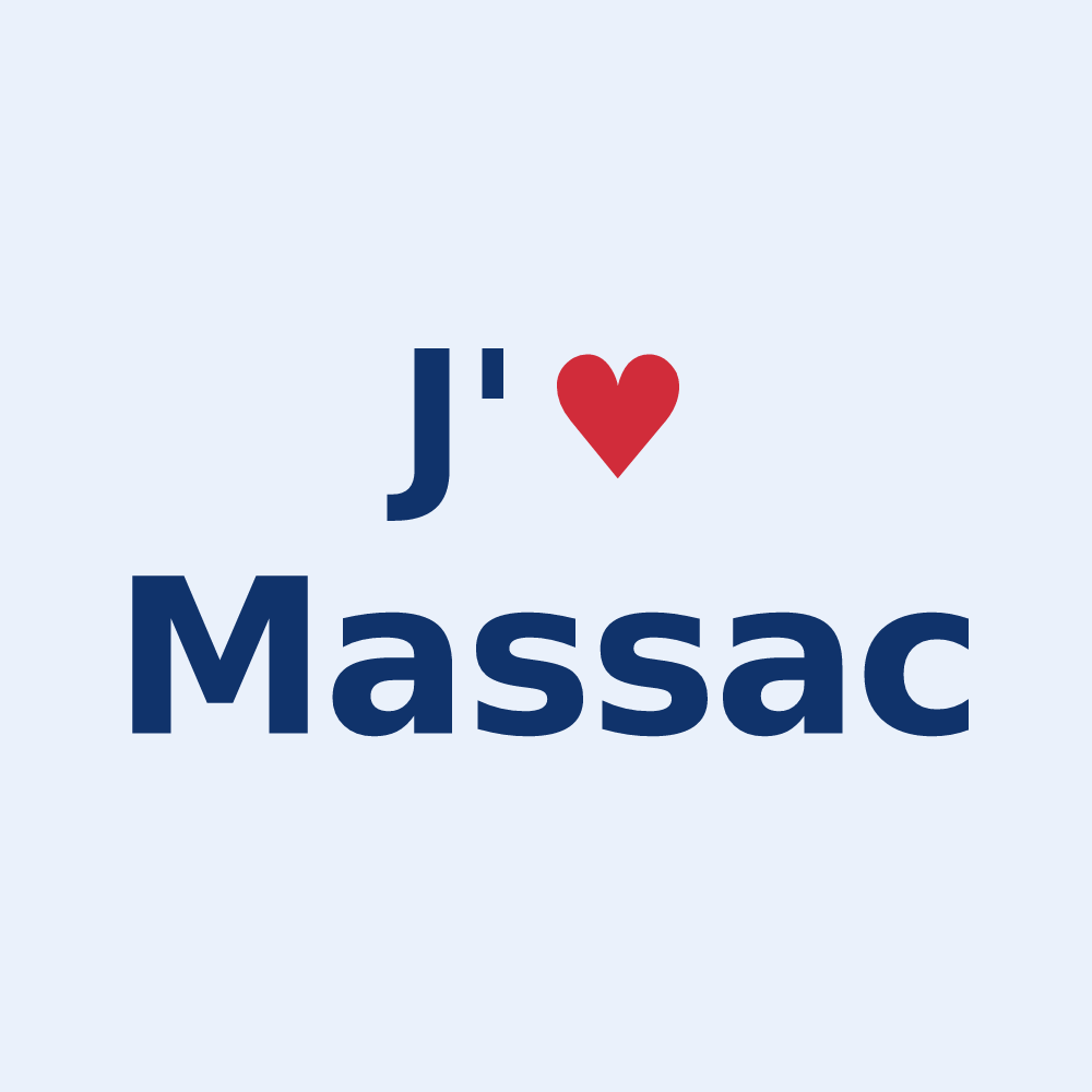Sticker personnalisé Massac — design J'aime Massac
