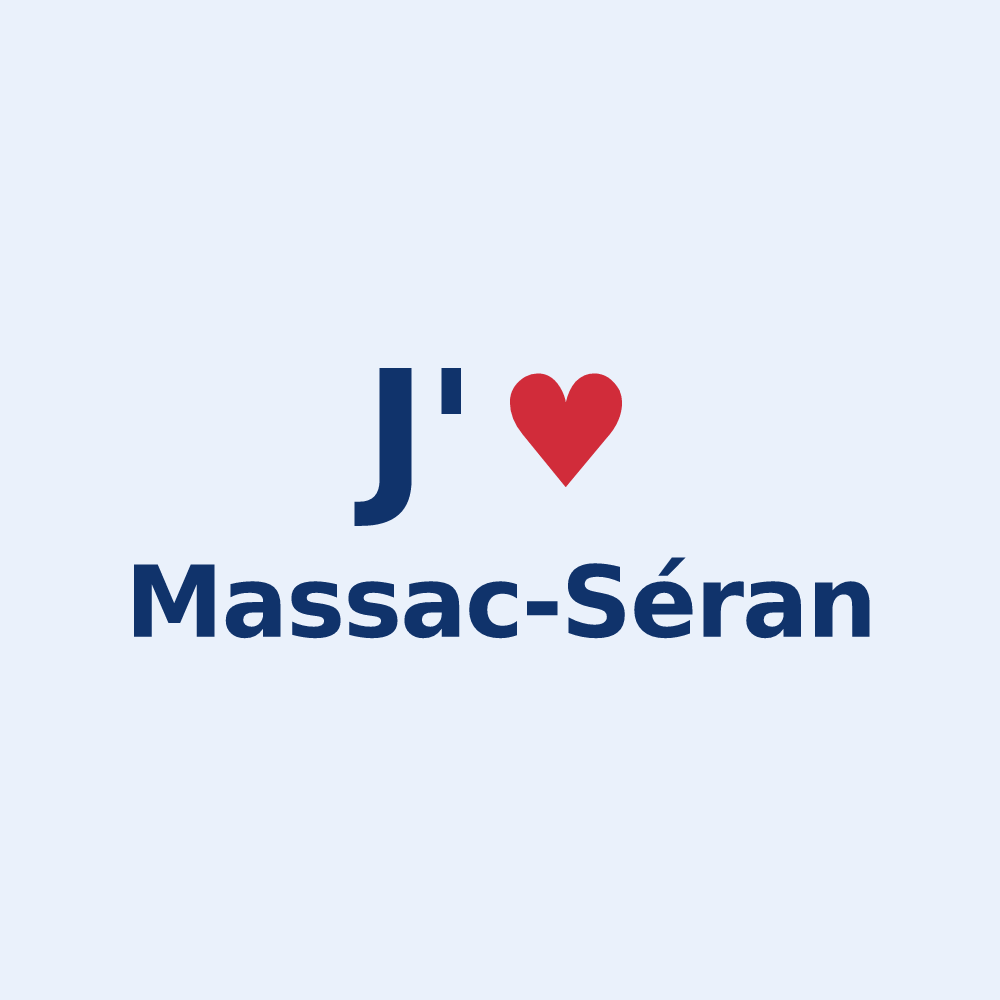 Sticker personnalisé Massac-Séran — design J'aime Massac-Séran