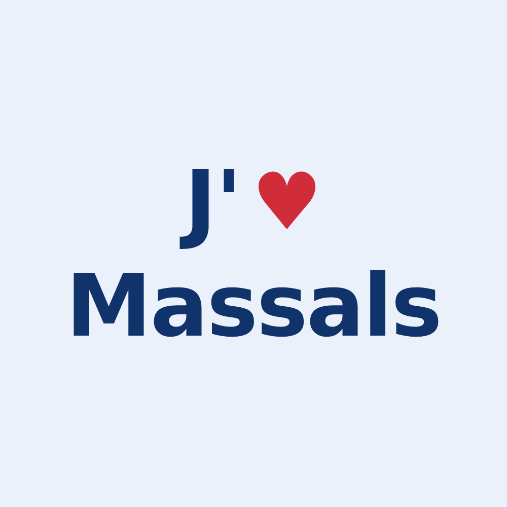 Sticker personnalisé Massals — design J'aime Massals