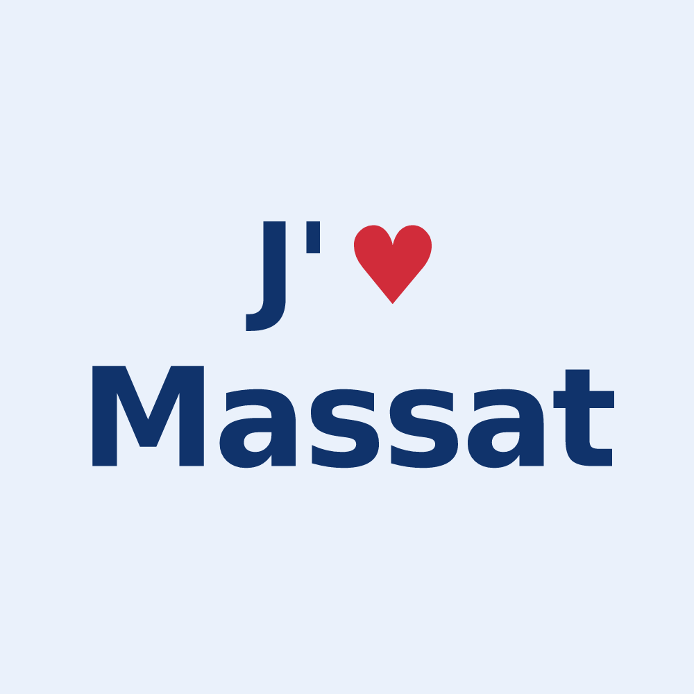 Sticker personnalisé Massat — design J'aime Massat