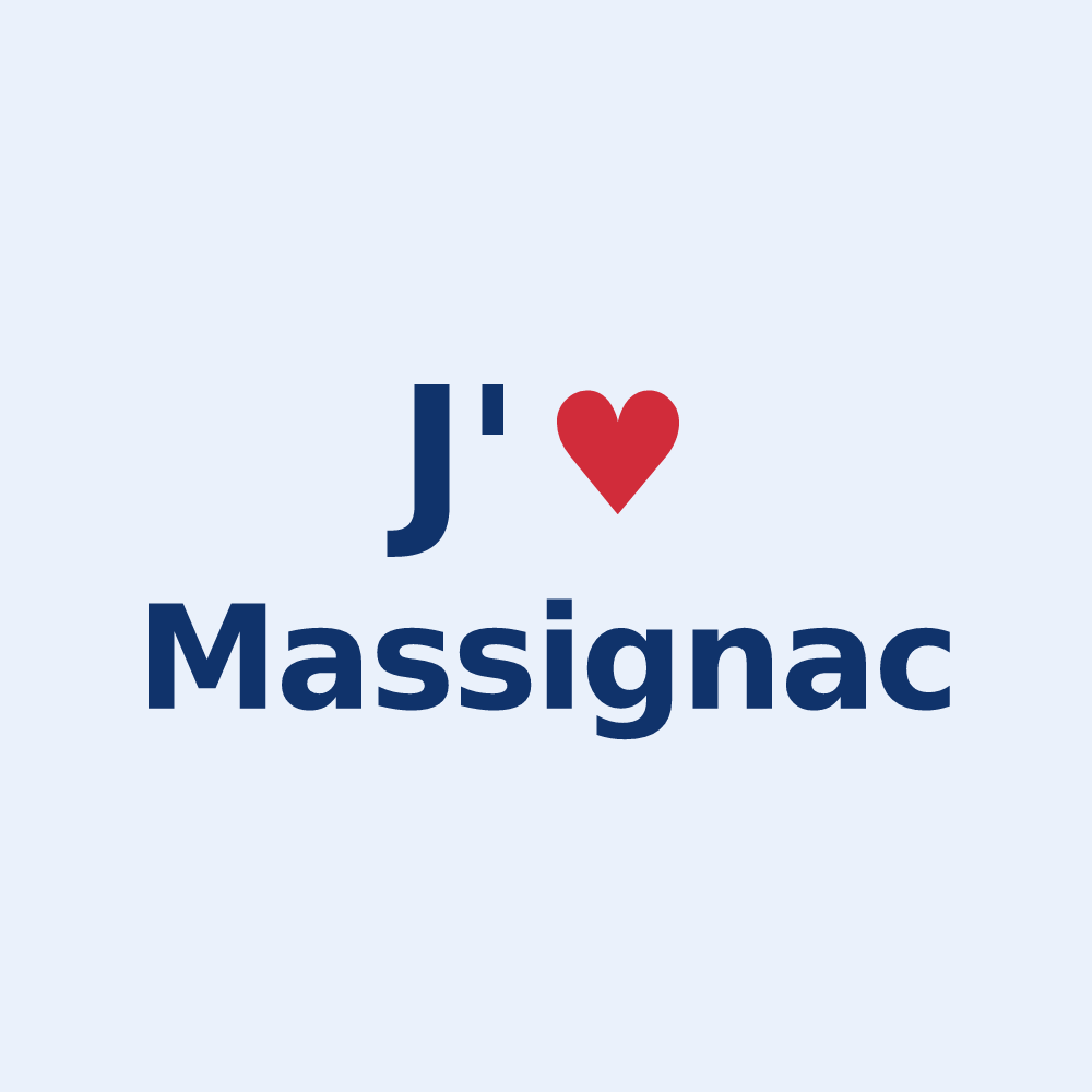 Sticker personnalisé Massignac — design J'aime Massignac