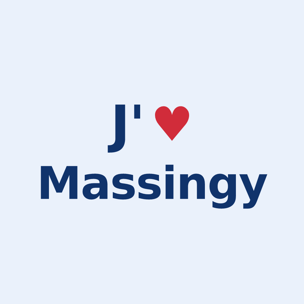 Sticker personnalisé Massingy — design J'aime Massingy