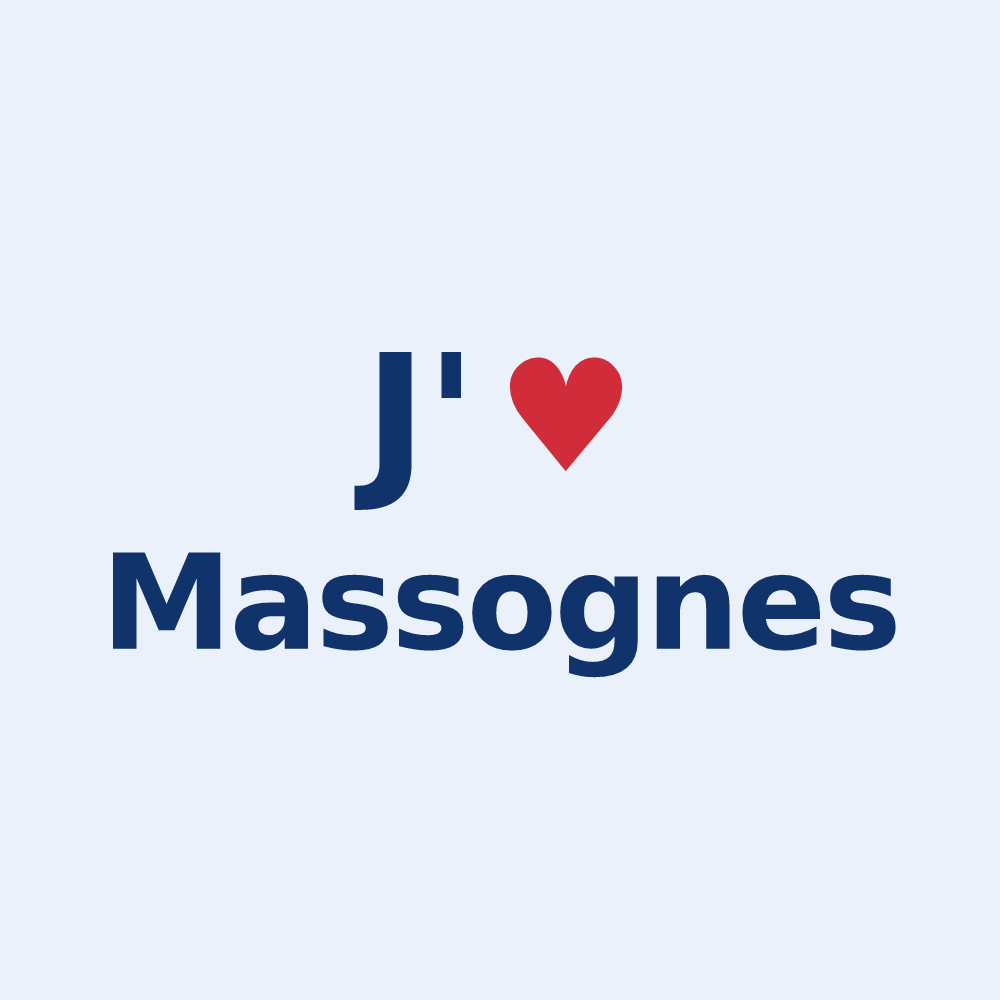Sticker personnalisé Massognes — design J'aime Massognes