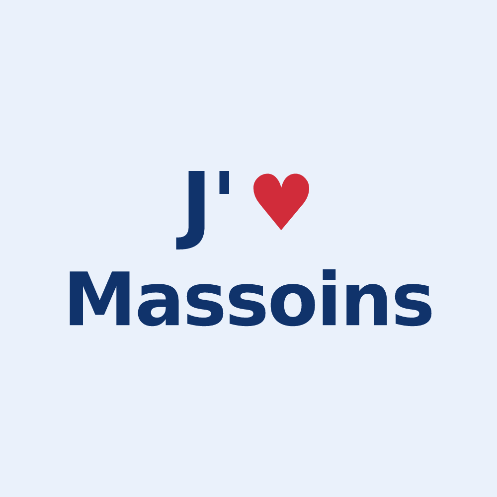 Sticker personnalisé Massoins — design J'aime Massoins