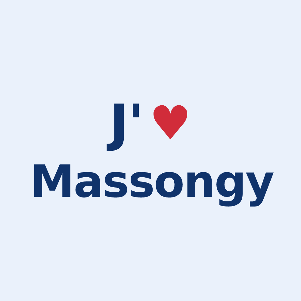 Sticker personnalisé Massongy — design J'aime Massongy