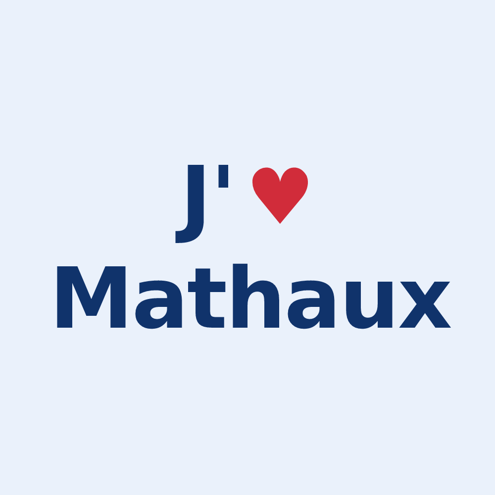 Sticker personnalisé Mathaux — design J'aime Mathaux