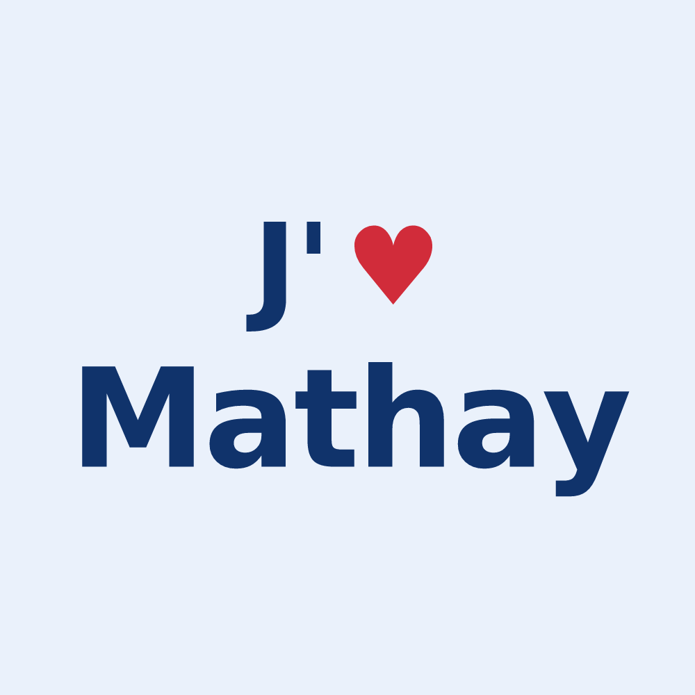 Sticker personnalisé Mathay — design J'aime Mathay