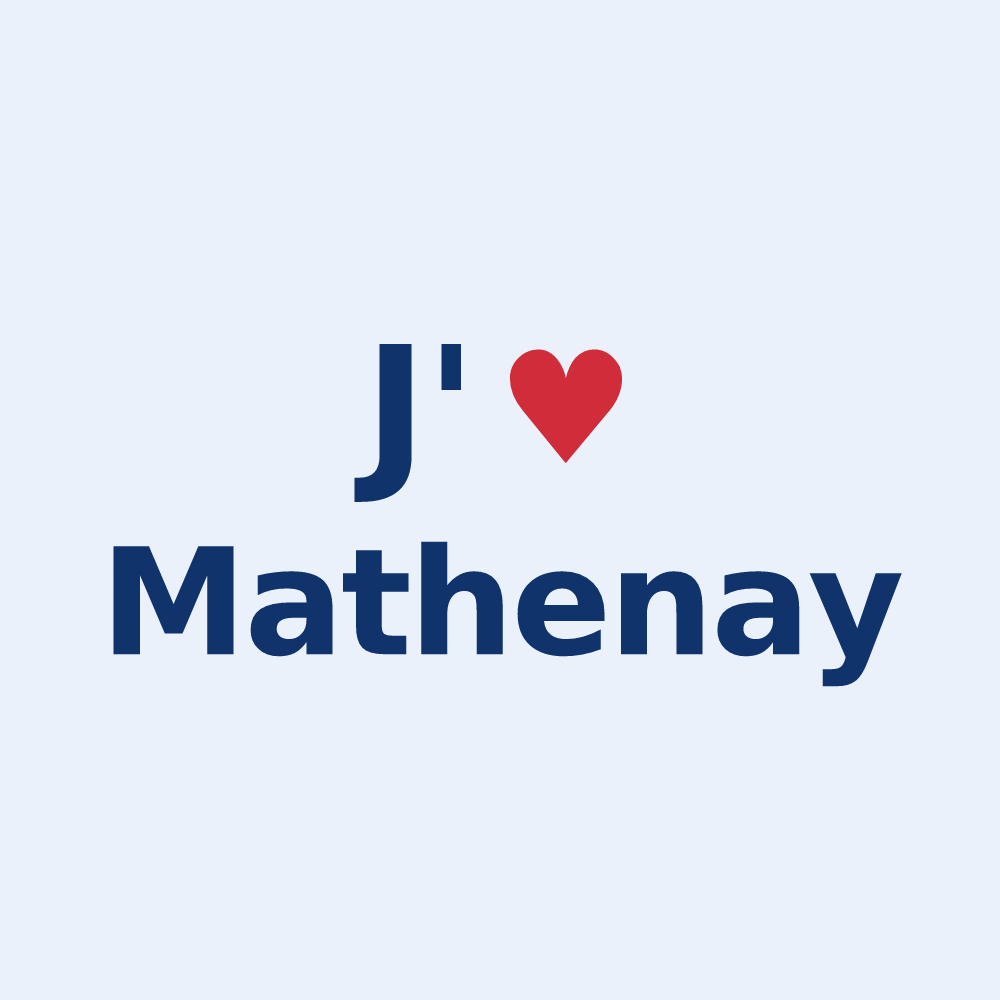 Sticker personnalisé Mathenay — design J'aime Mathenay