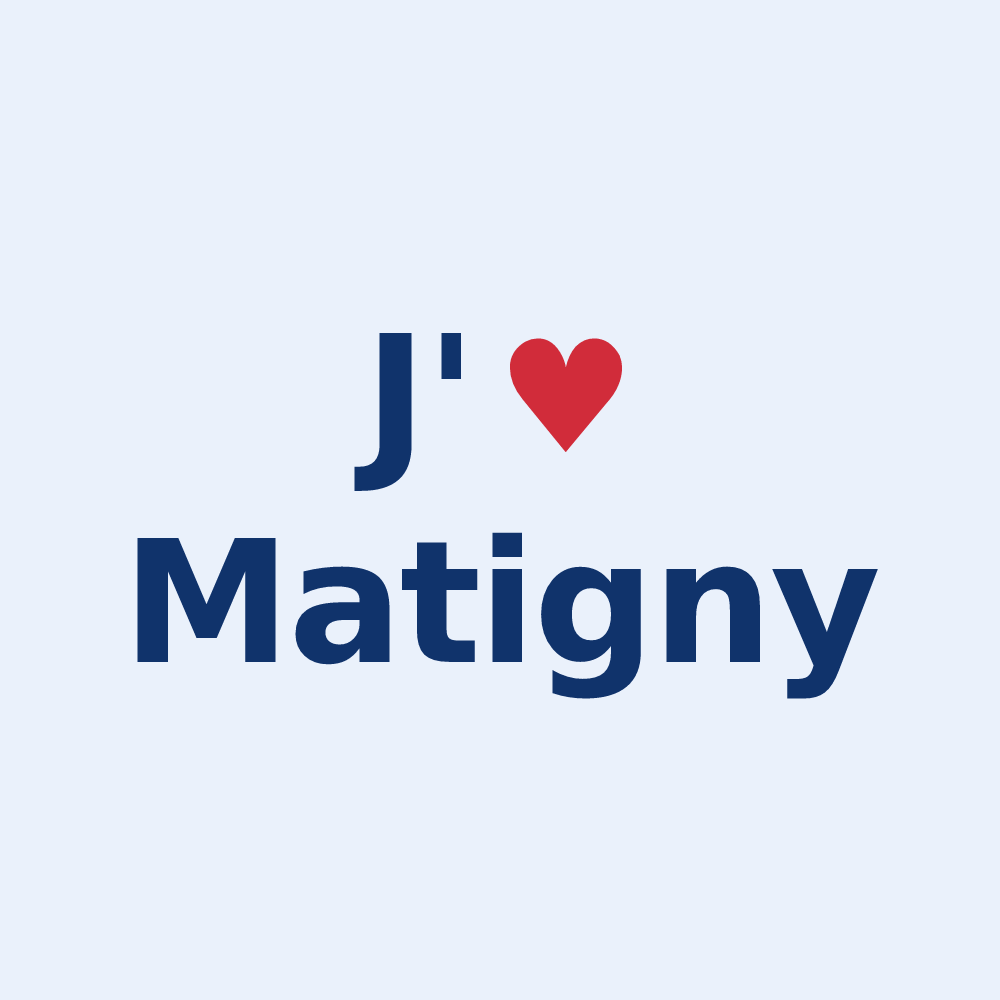 Sticker personnalisé Matigny — design J'aime Matigny