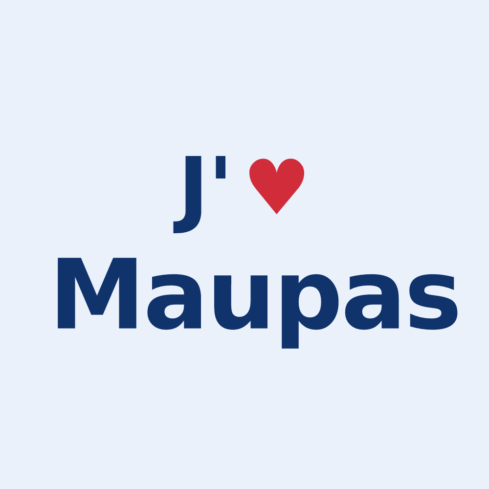 Sticker personnalisé Maupas — design J'aime Maupas