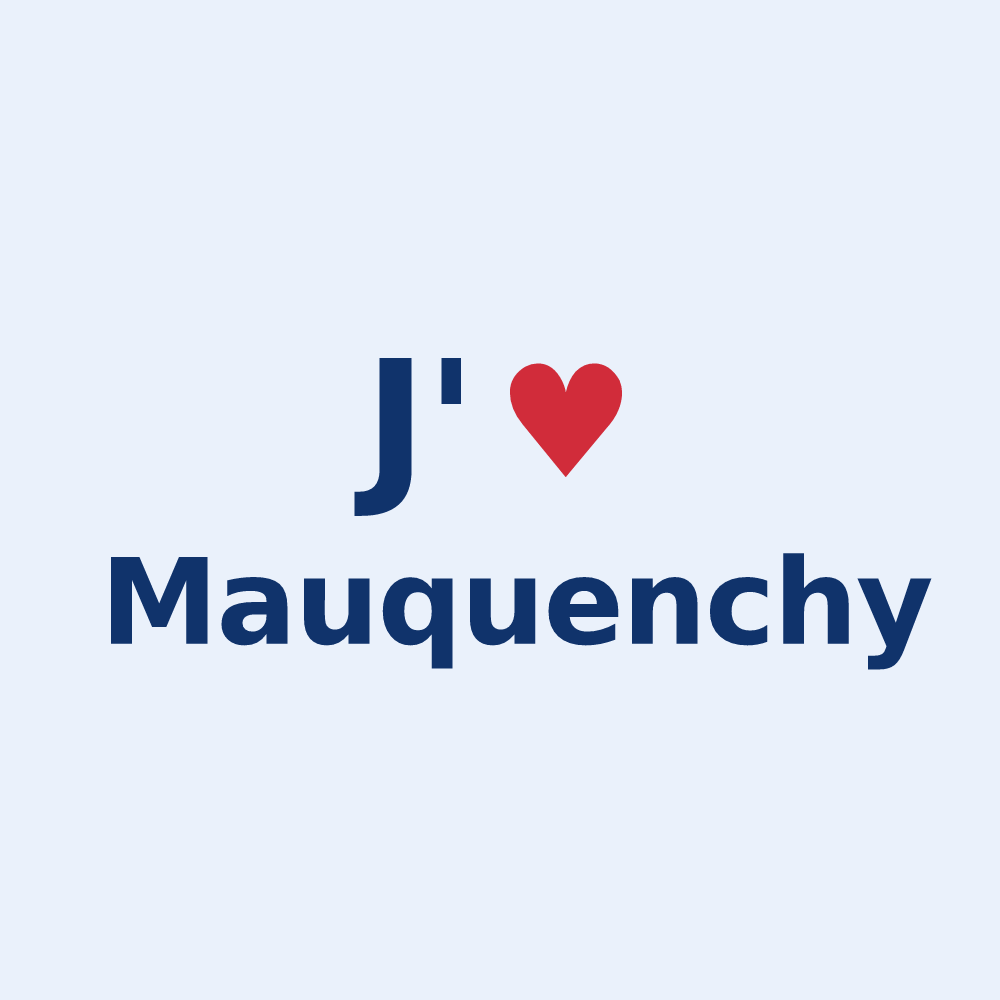 Sticker personnalisé Mauquenchy — design J'aime Mauquenchy