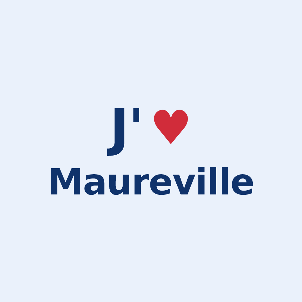 Sticker personnalisé Maureville — design « J'aime Maureville » imprimé sur le sticker