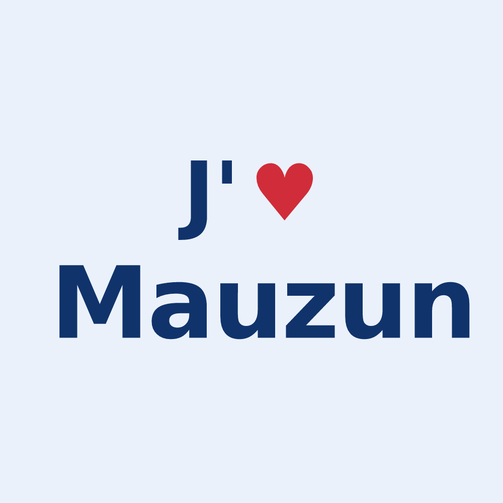 Sticker personnalisé Mauzun — design J'aime Mauzun