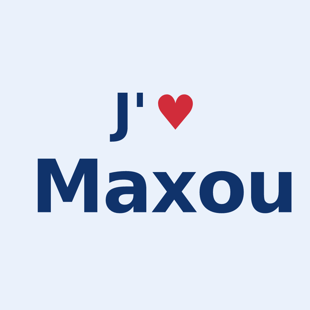 Sticker personnalisé Maxou — design J'aime Maxou